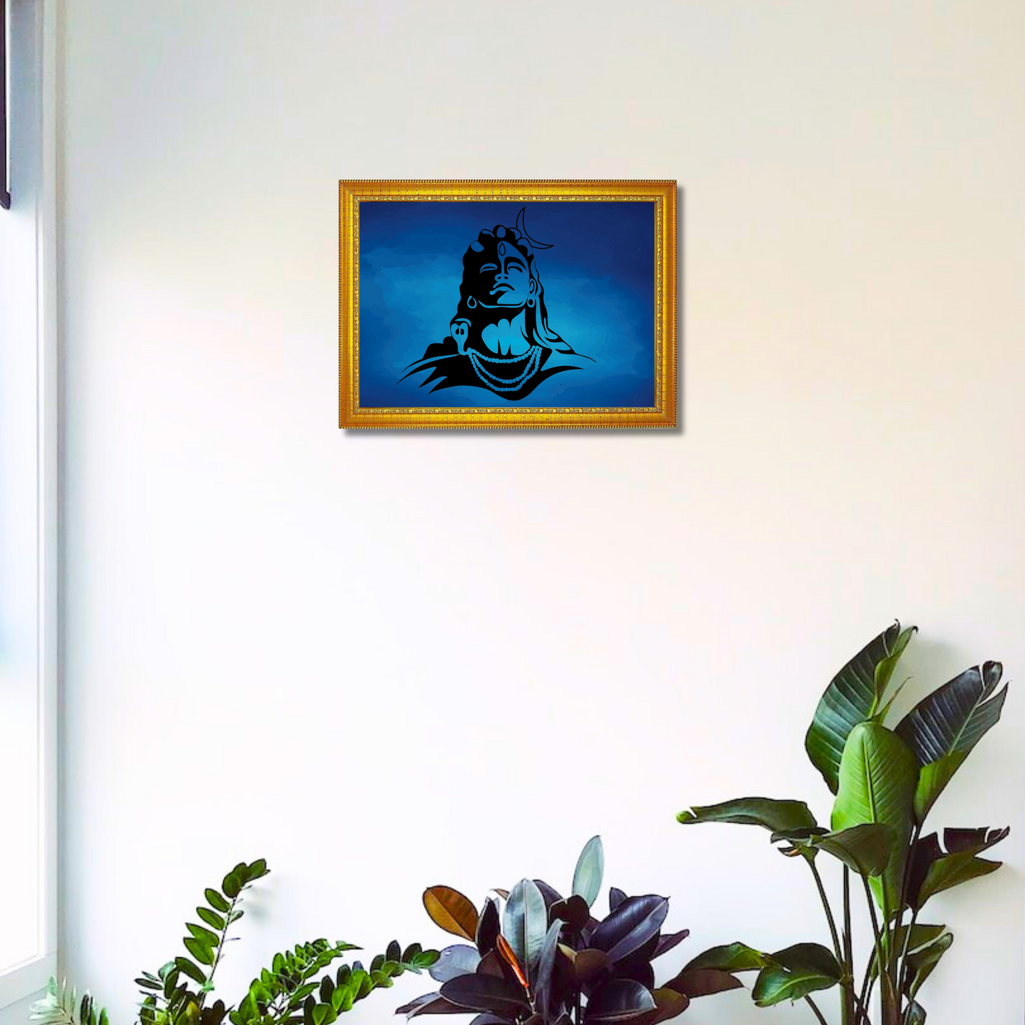 "Adiyogi Sivan Divine Art" 12x8 Inches Glassy Finish Photo Frame