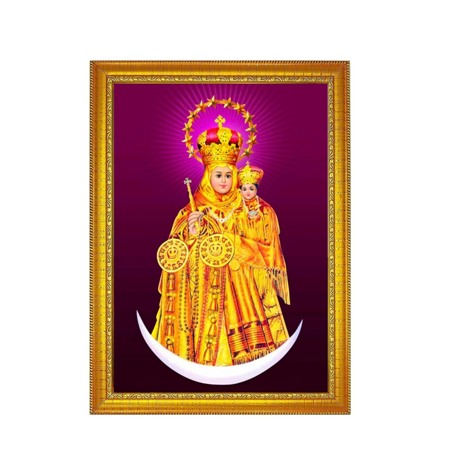 Annai Velankanni Matha 8x12 Inch Glassy Finish Photo Frame