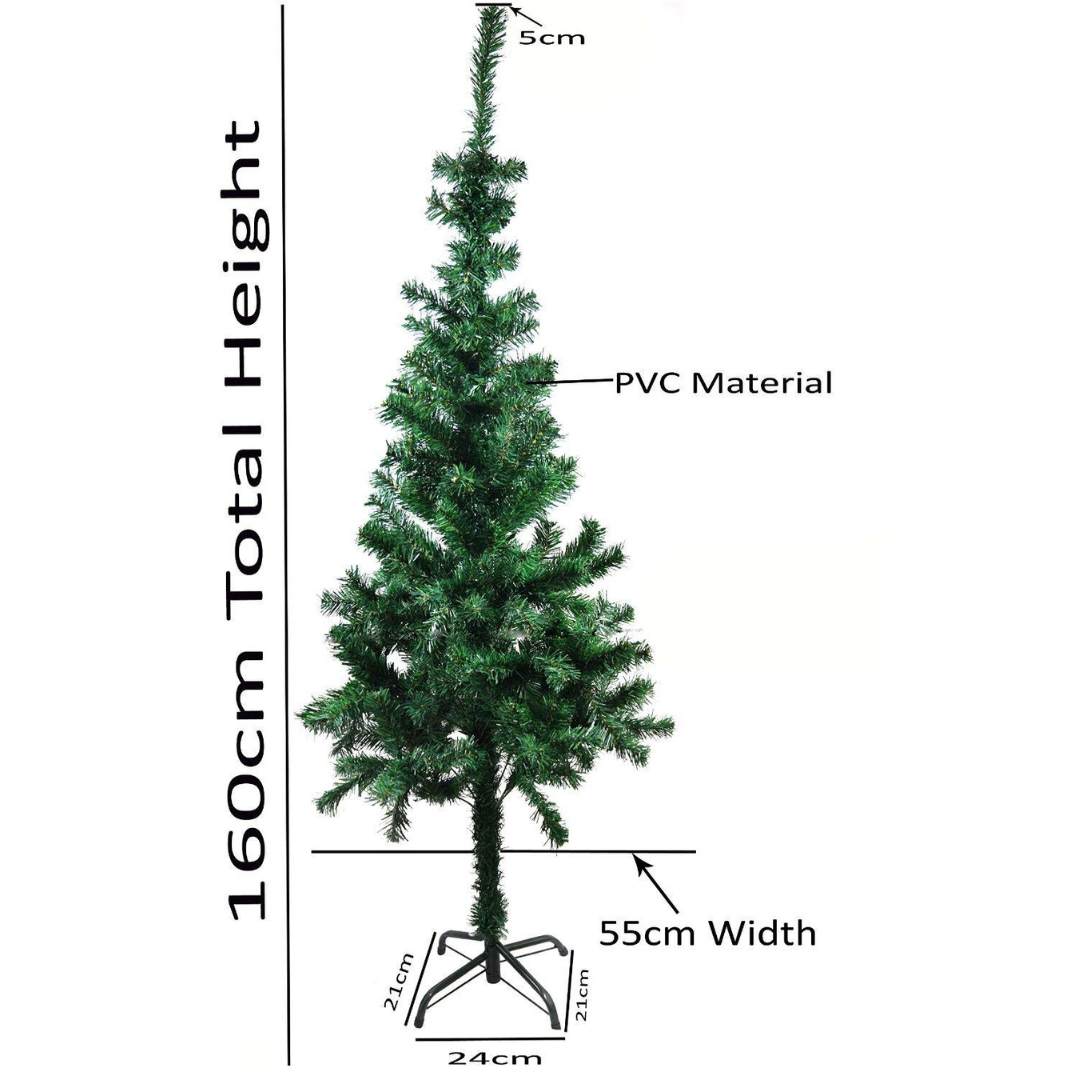Artificial Christmas Tree with Metal Stand (5 Feet) – Dense PVC Branches, Easy Assembly, Festive Home Decoration for Christmas & New Year