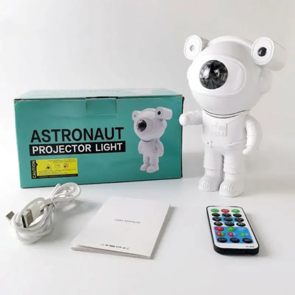 Astronaut Galaxy Projector Light – 360° Rotating Star Night Lamp with Remote Control & Nebula Effects