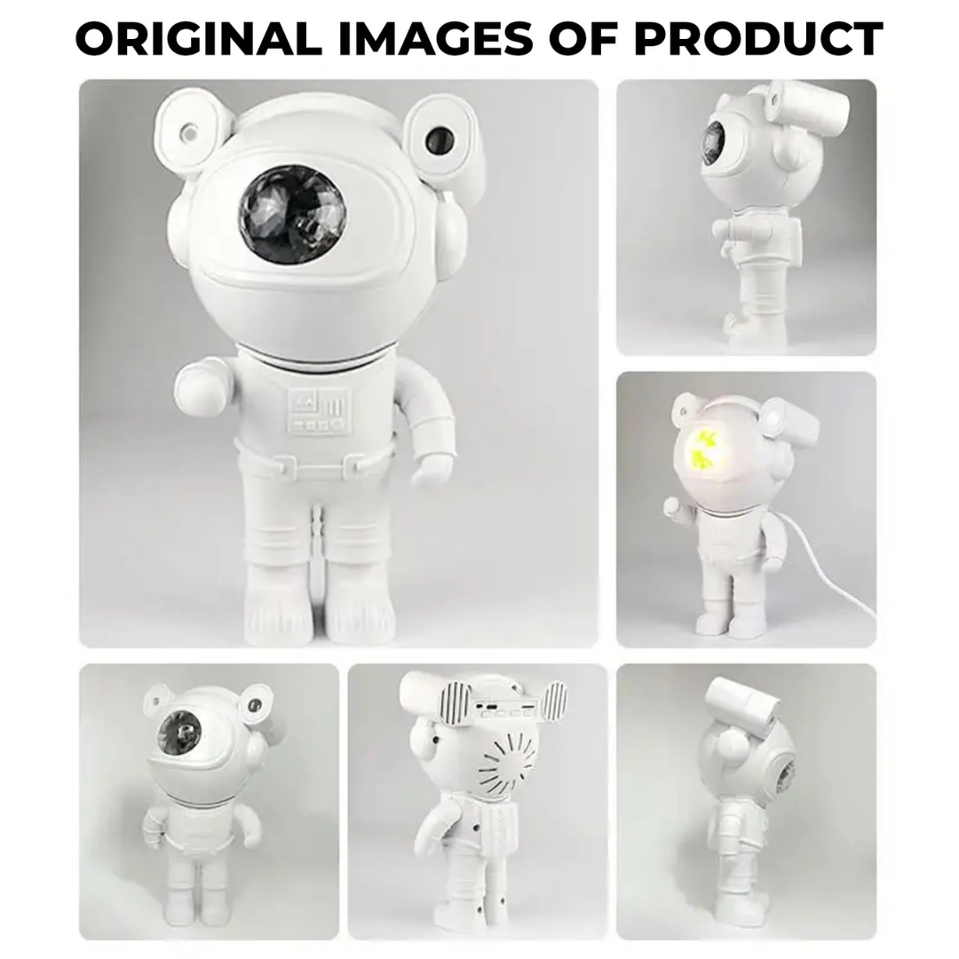 Astronaut Galaxy Projector Light – 360° Rotating Star Night Lamp with Remote Control & Nebula Effects