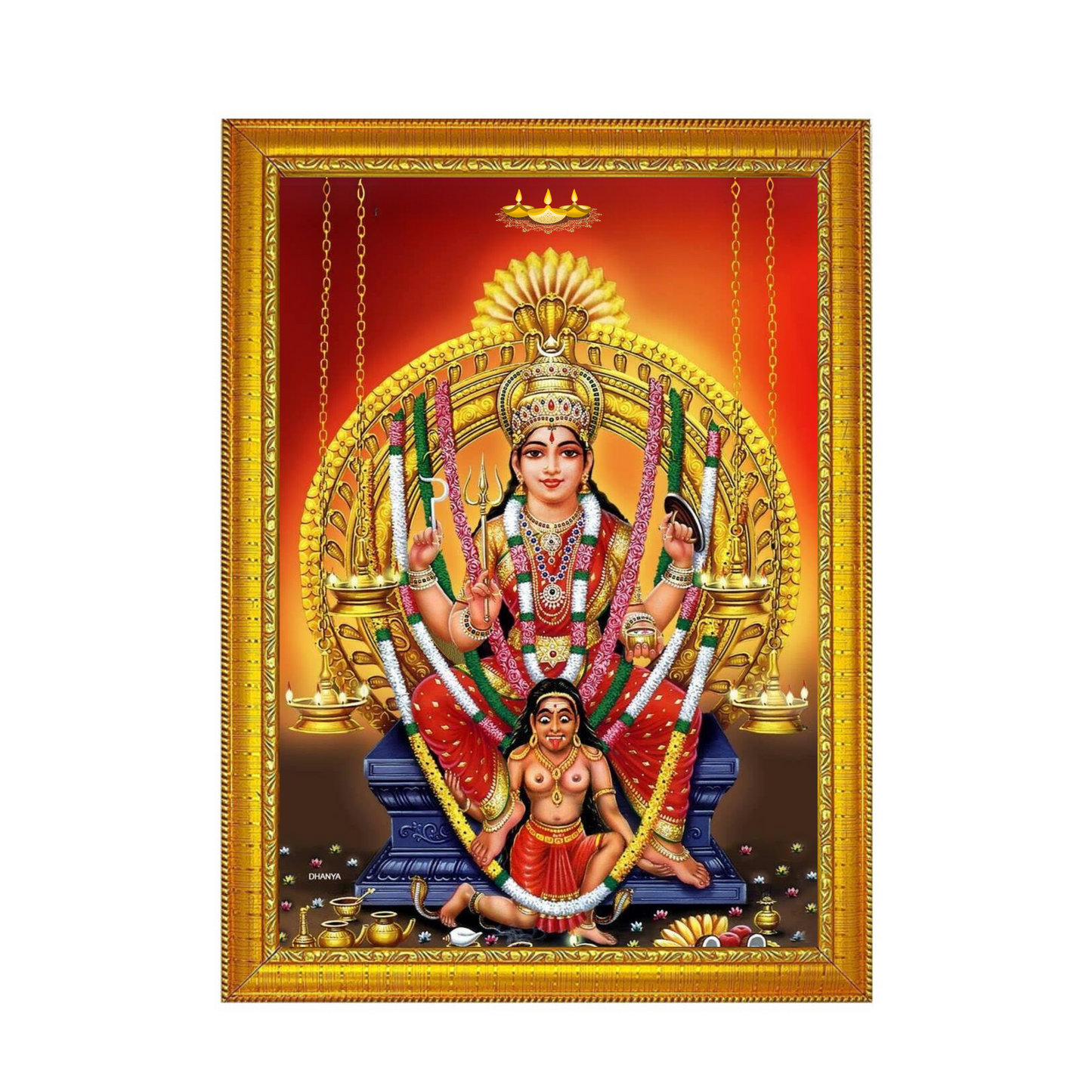 "Attukal Bhagavathy Amman" 8X12 Inches Glassy Finish Photo Frame