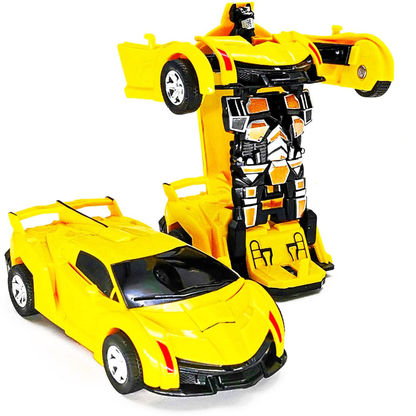 Automatic Transforming Robot Car – 2-in-1 Bump & Go Sports Car Toy