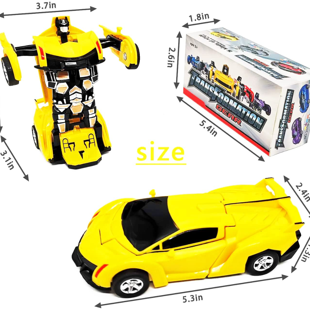 Automatic Transforming Robot Car – 2-in-1 Bump & Go Sports Car Toy