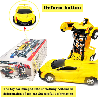Automatic Transforming Robot Car – 2-in-1 Bump & Go Sports Car Toy
