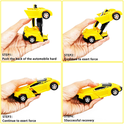 Automatic Transforming Robot Car – 2-in-1 Bump & Go Sports Car Toy