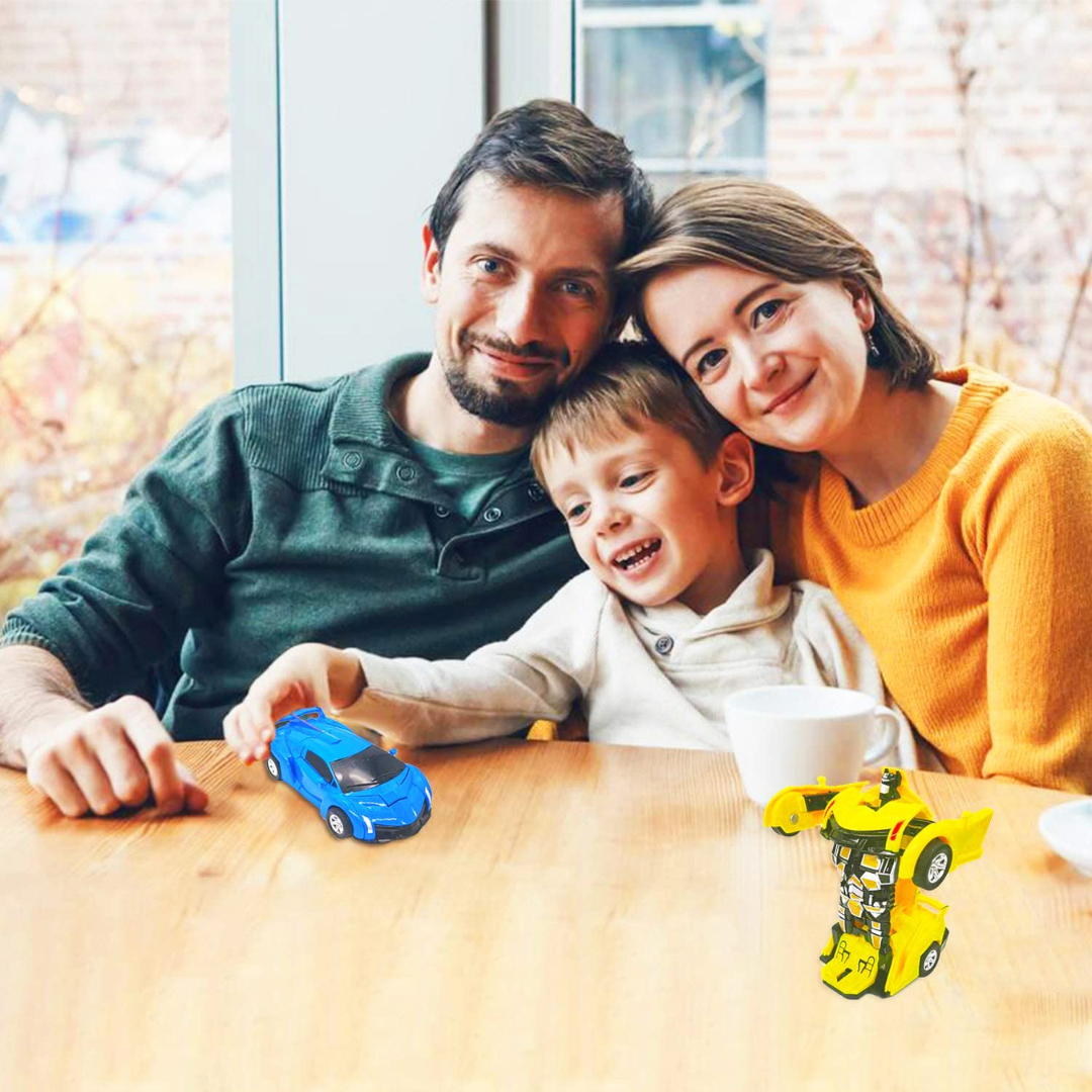 Automatic Transforming Robot Car – 2-in-1 Bump & Go Sports Car Toy