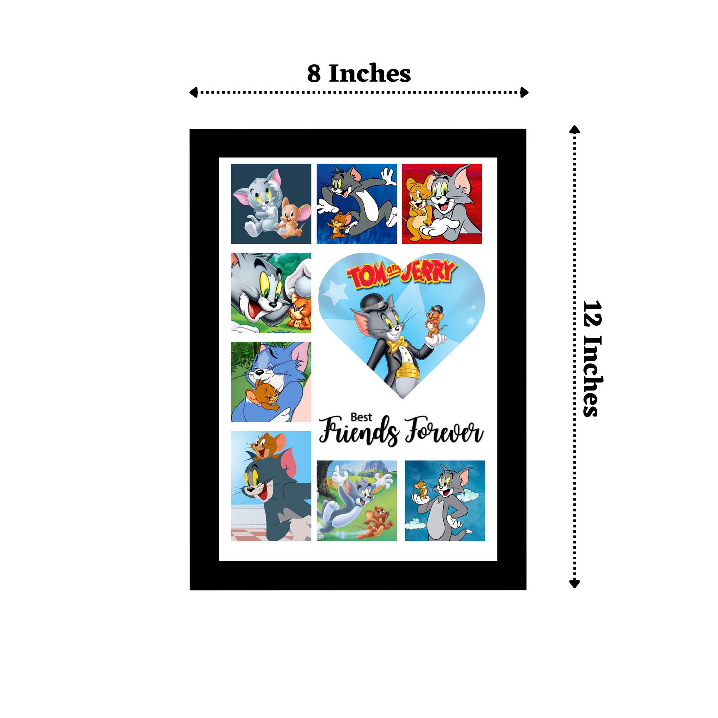 "Best Friends Forever" Personalized Collage (9 Photos) 8X12 Inches Glassy Finish Photo Frame