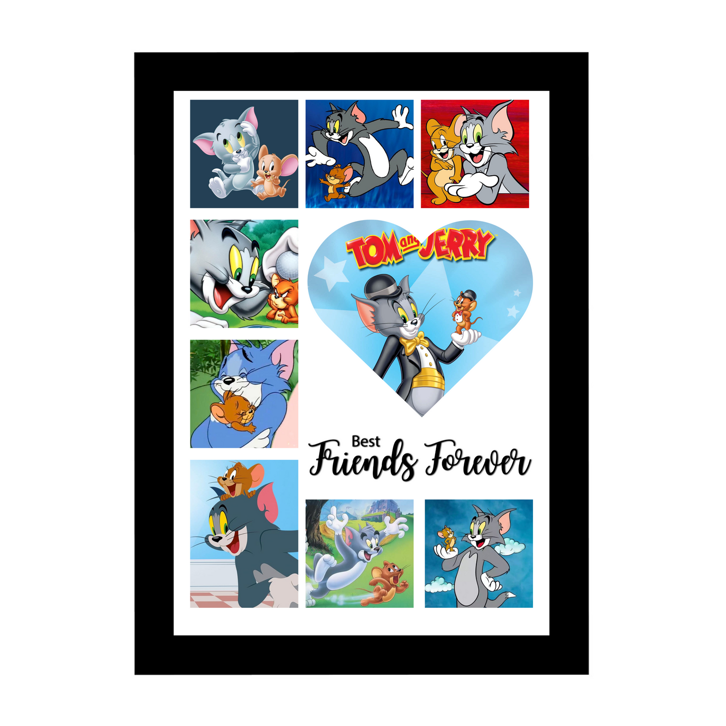 "Best Friends Forever" Personalized Collage (9 Photos) 8X12 Inches Glassy Finish Photo Frame