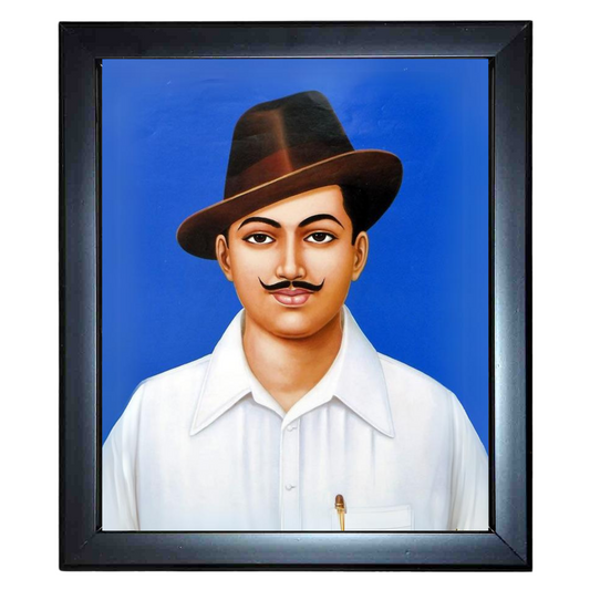 "Bhagat Singh" 10x12 Inches Glassy Finish Photo Frame – Iconic Wall Decor for Home & Office