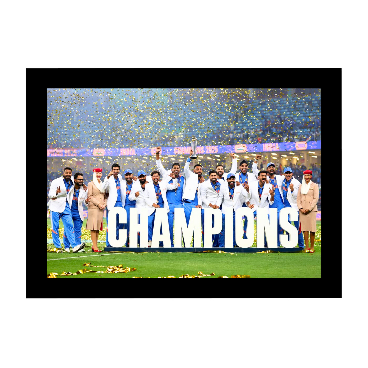 "Champions Trophy 2025 Team INDIA" 12X8 Inches Matte Finish Photo Frame