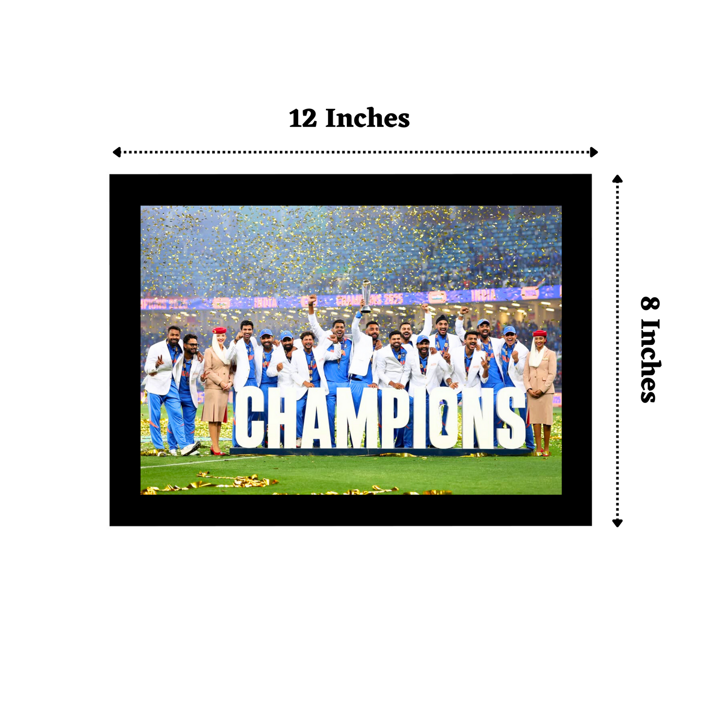 "Champions Trophy 2025 Team INDIA" 12X8 Inches Matte Finish Photo Frame