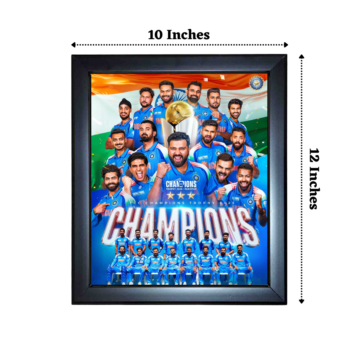 "Champions Trophy Winning Team INDIA" 10X12 Inches Matte Finish Photo Frame