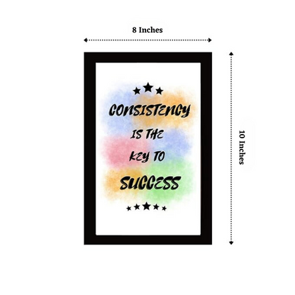 "Consistency is the key to success" Inspirational Quote 8x12 Matte Finish Photo Frame