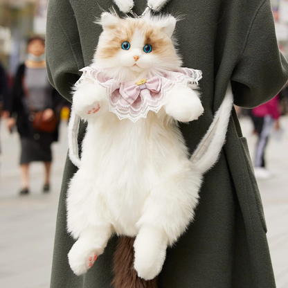 Cute Cat Plush Backpack for Kids & Girls