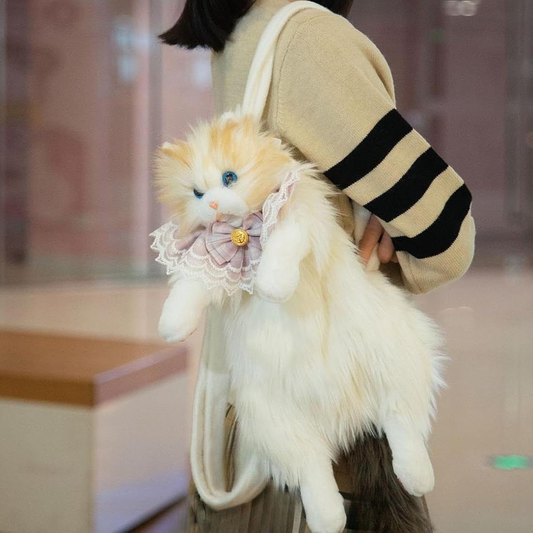 Cute Cat Plush Backpack for Kids & Girls