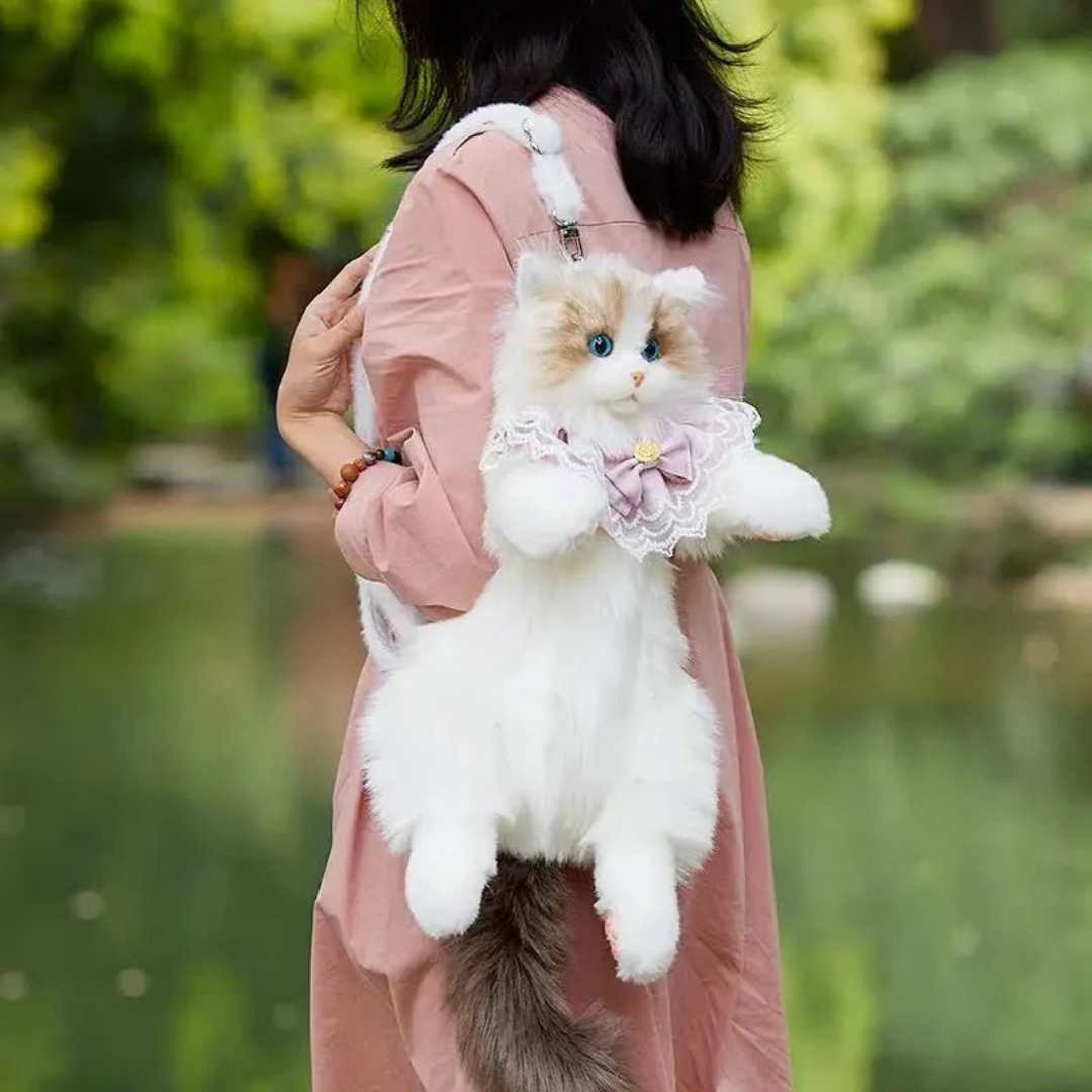 Cute Cat Plush Backpack for Kids & Girls