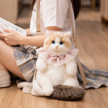 Cute Cat Plush Backpack for Kids & Girls