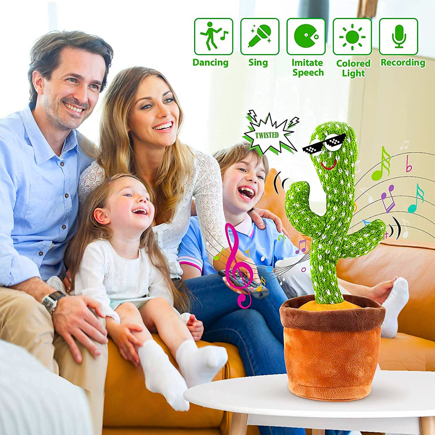 Dancing Cactus Toy – Talking, Singing & Glowing Plush for Kids