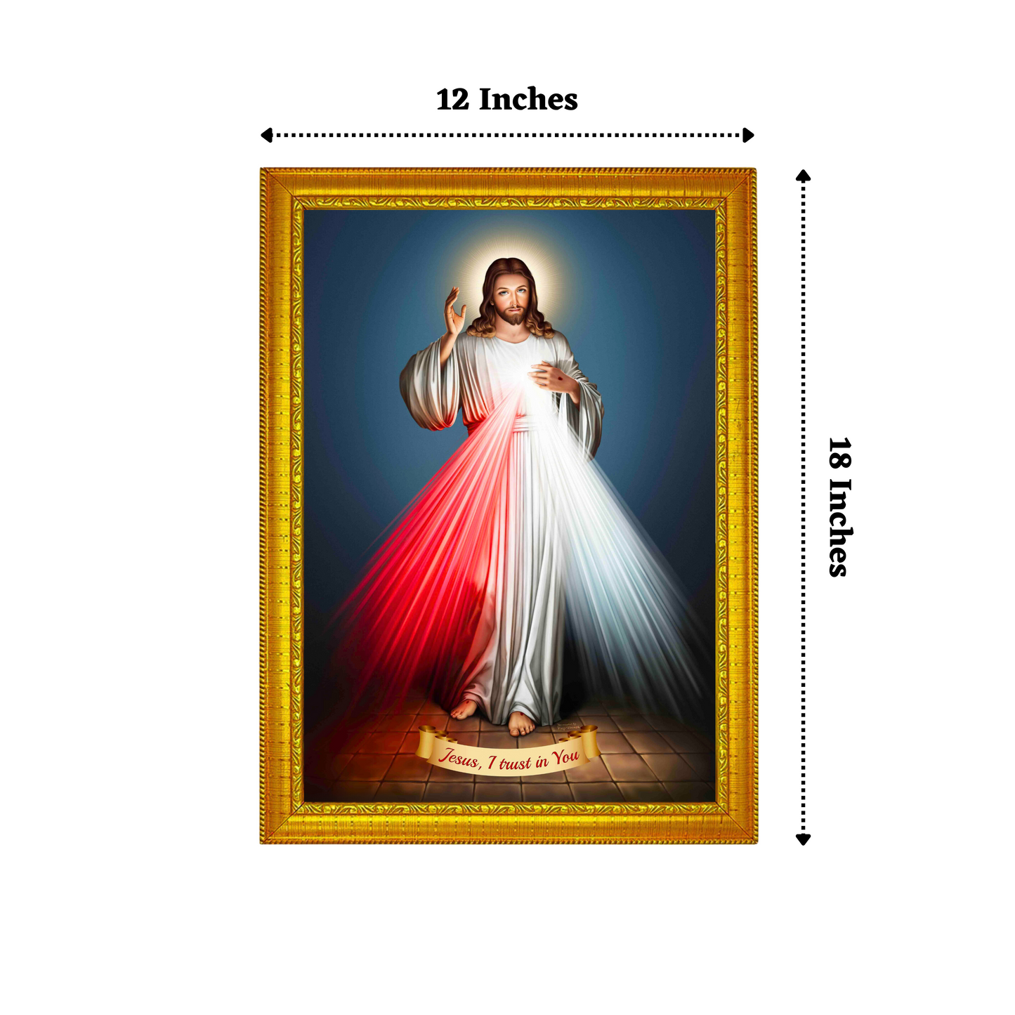 Divine mercy 12x18 inches glassy finish photo frame