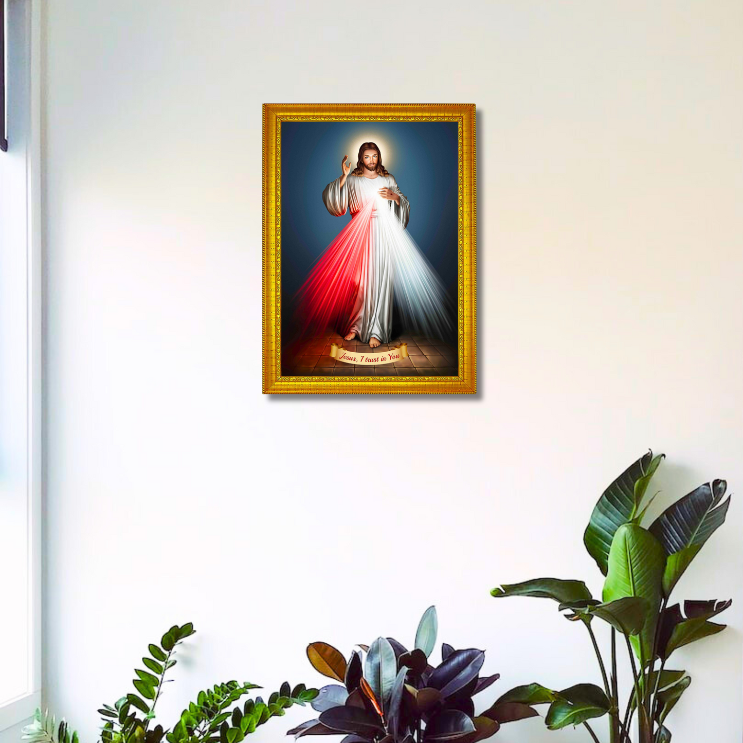 Divine mercy 12x18 inches glassy finish photo frame