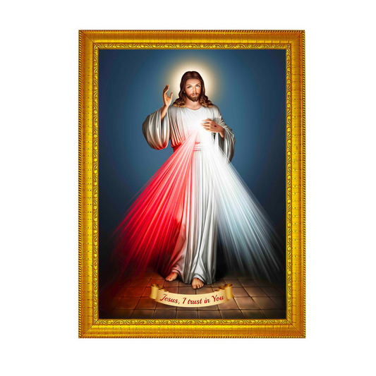 Divine mercy 12x18 inches glassy finish photo frame