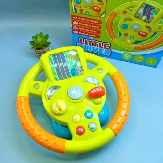 Driving Steering Wheel Toy with Music, Lights & Car Sounds