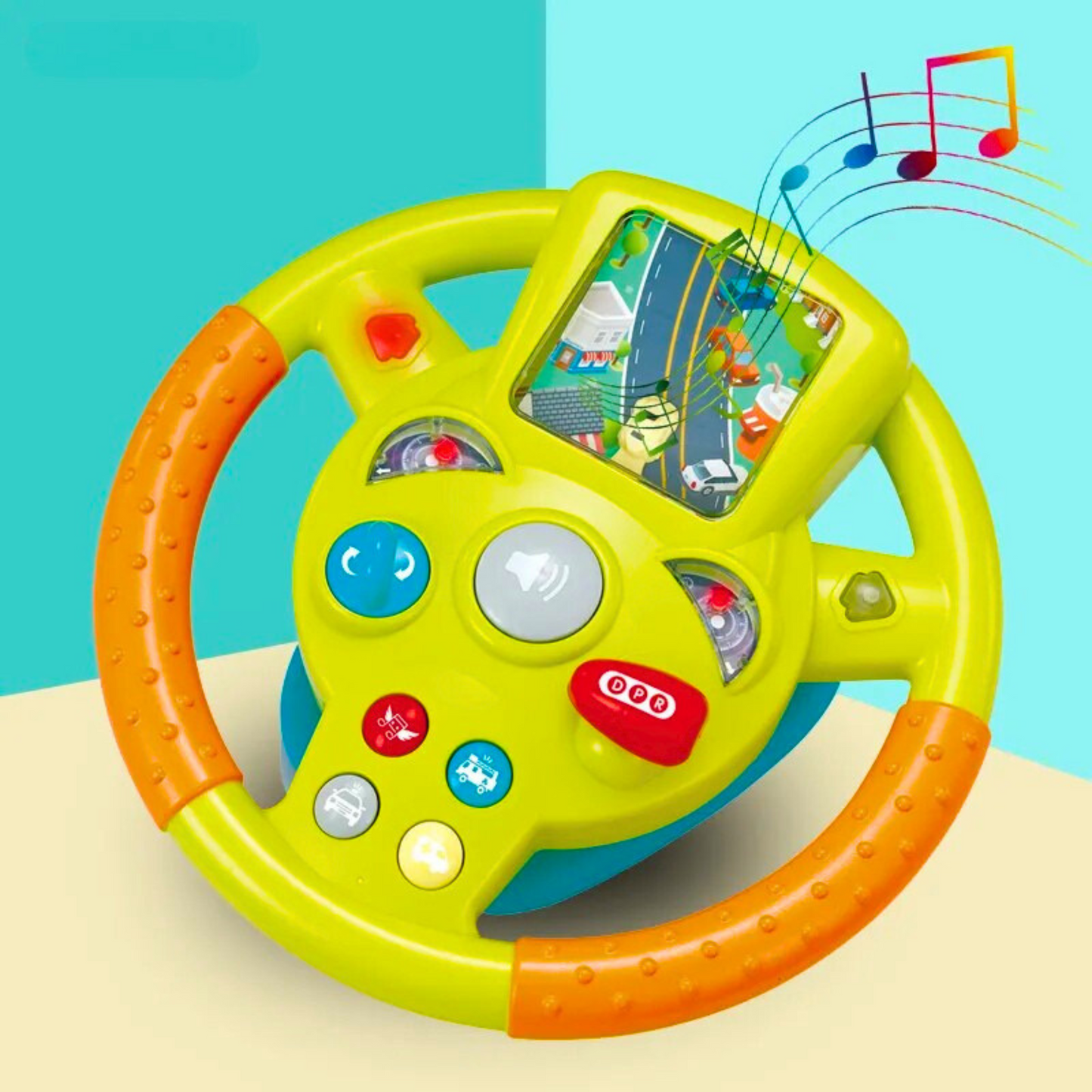 Driving Steering Wheel Toy with Music, Lights & Car Sounds