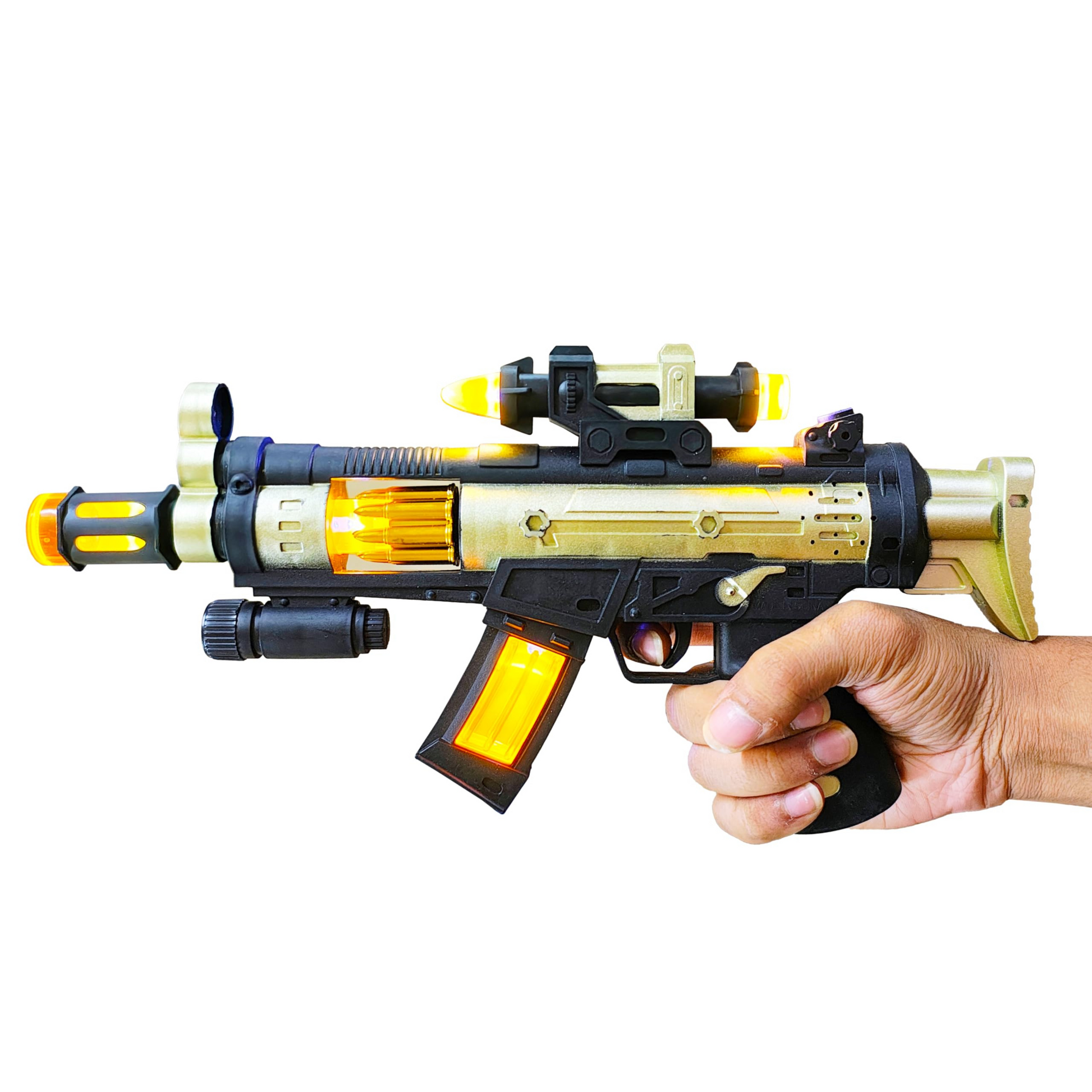 Buy Electric Toy Gun with Lights, Sound & Vibration 34 cm Action Gun for Kids | DreaMee.in Buy Electric Toy Gun with Lights, Sound & Vibration 34 cm Action Gun for Kids | DreaMee.in