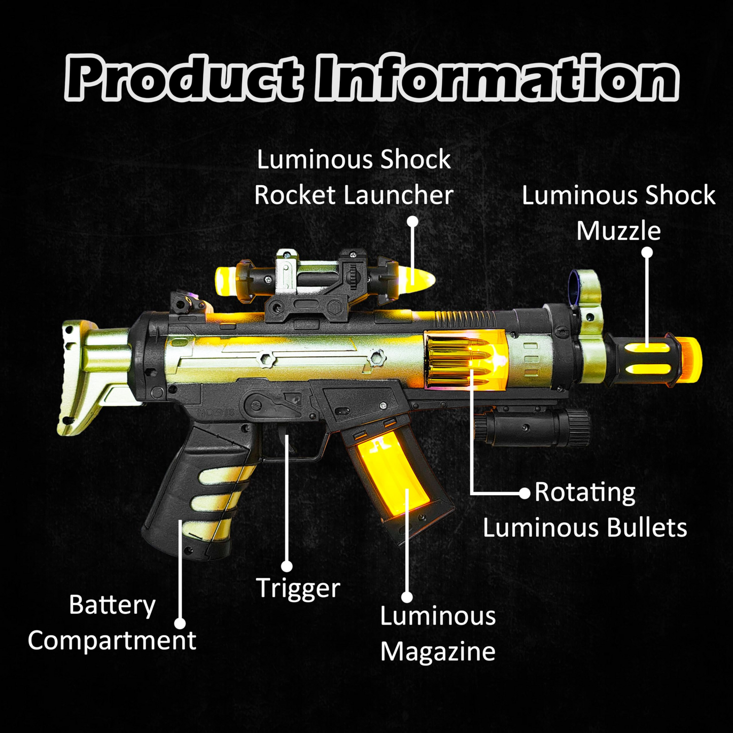 Electric Toy Gun with Vibration, Lights & Sound