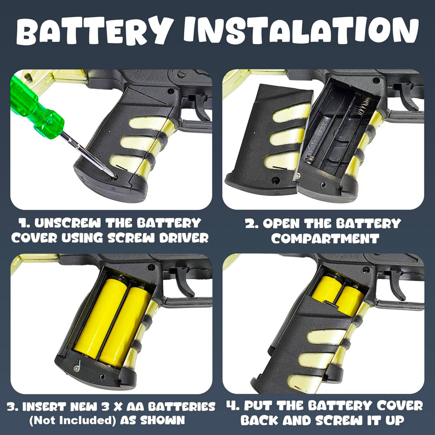 Electric Toy Gun with Vibration, Lights & Sound