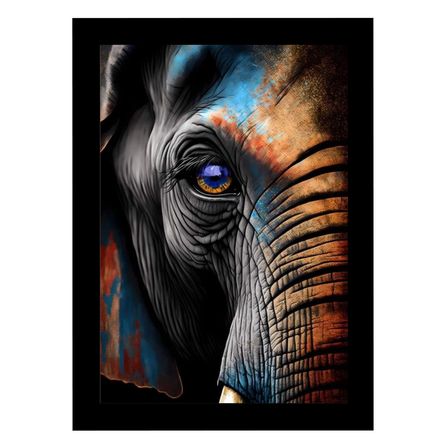 Elephant Art 12x18 Glassy Finish Photo Frame