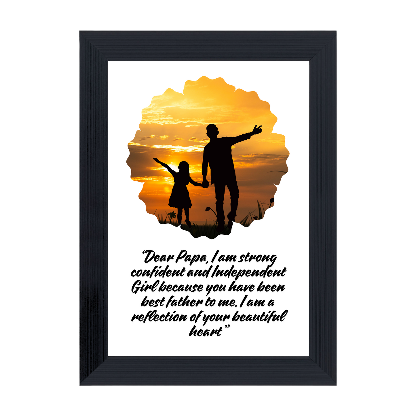 "Father's Quote" Personalized 6X8 Inches Glassy Finish Photo Frame