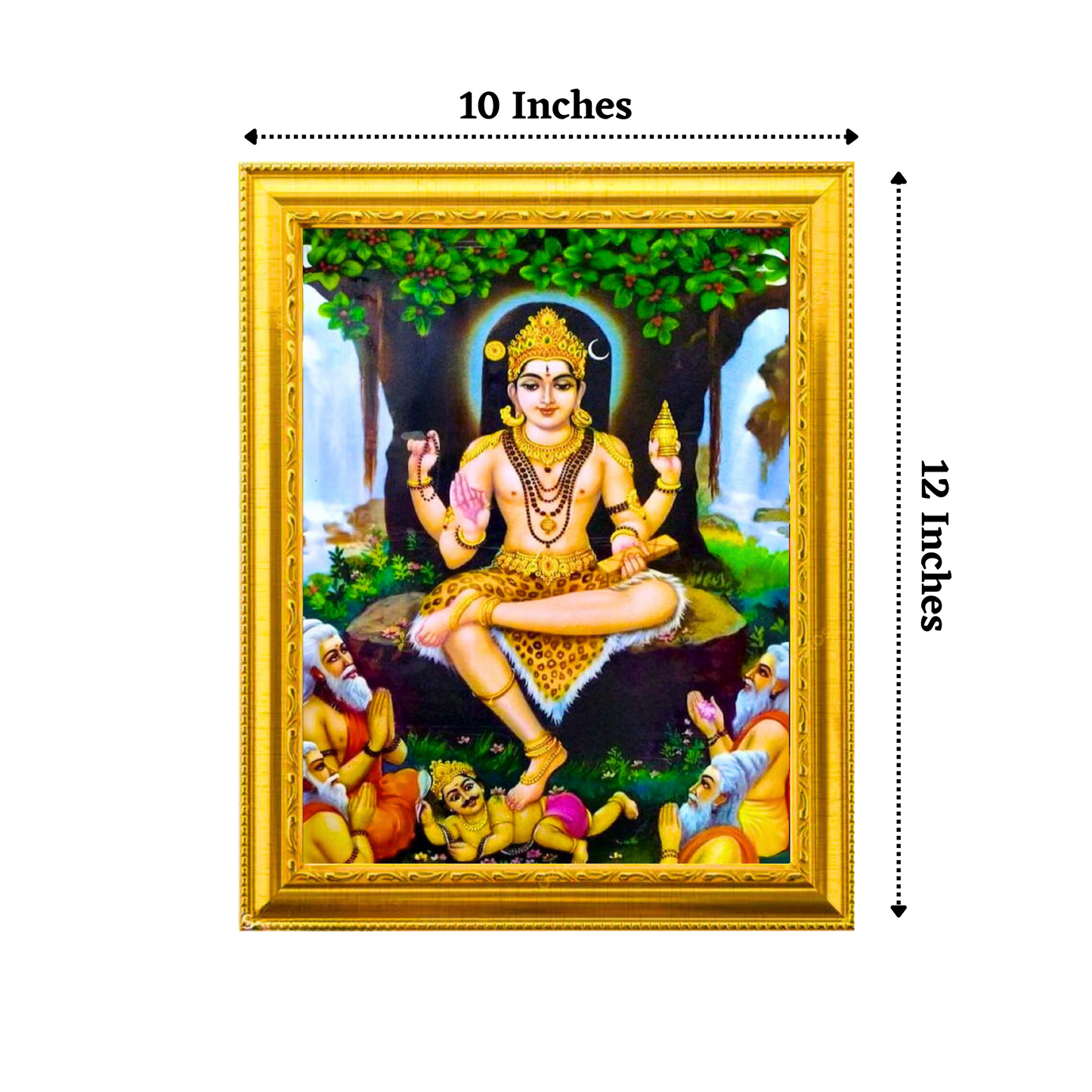 Gurubhagwan Dakshinamoorthy 10x12 Inches Glassy Finish Photo Frame