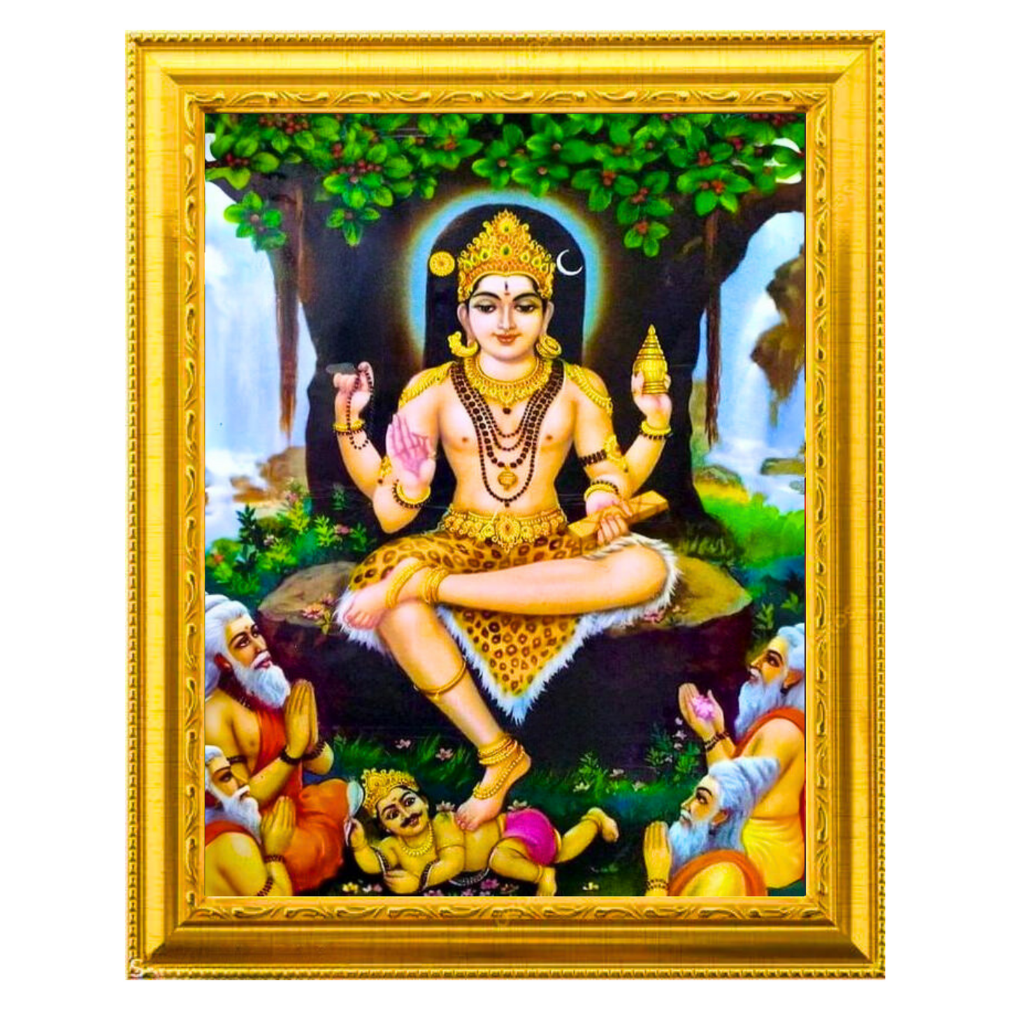 Gurubhagwan Dakshinamoorthy 10x12 Inches Glassy Finish Photo Frame