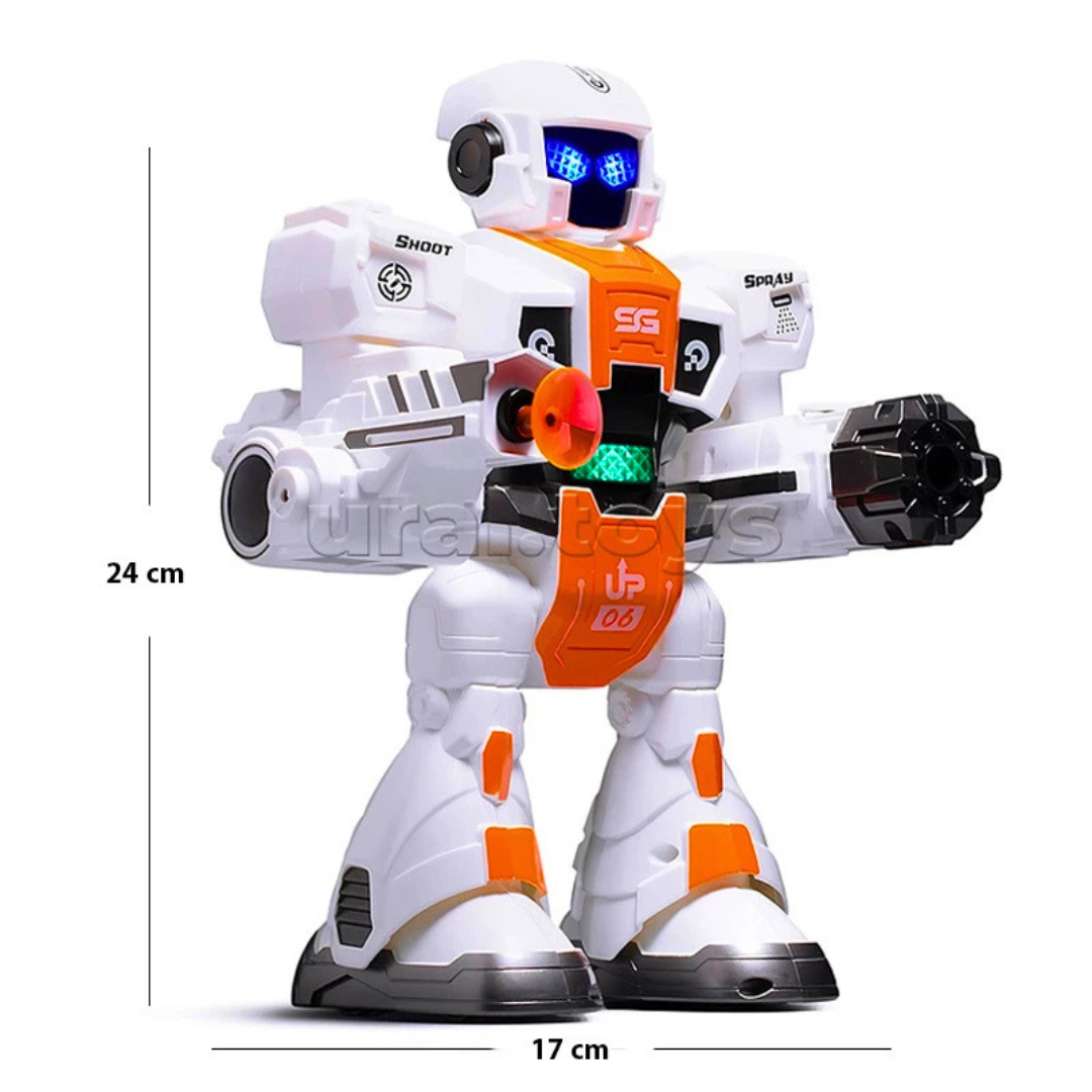 Intelligent Remote Control Robot Toy with Spray, Lights & Sound | Multi-Function RC Robot with Shooting Action for Kids 3+ Years