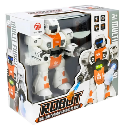 Intelligent Remote Control Robot Toy with Spray, Lights & Sound | Multi-Function RC Robot with Shooting Action for Kids 3+ Years