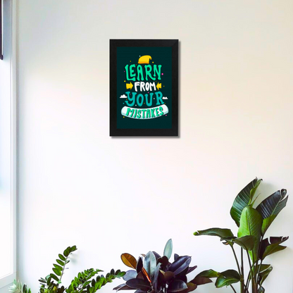 "Learn from your Mistakes" 8X12 Inches Matte Finish Inspirational Quote Photo Frame