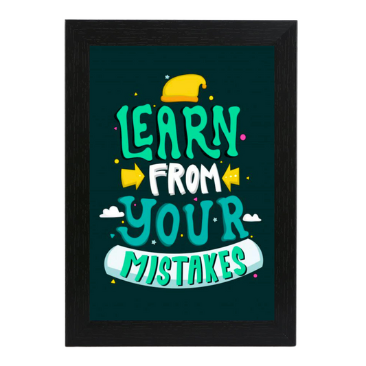 "Learn from your Mistakes" 8X12 Inches Matte Finish Inspirational Quote Photo Frame