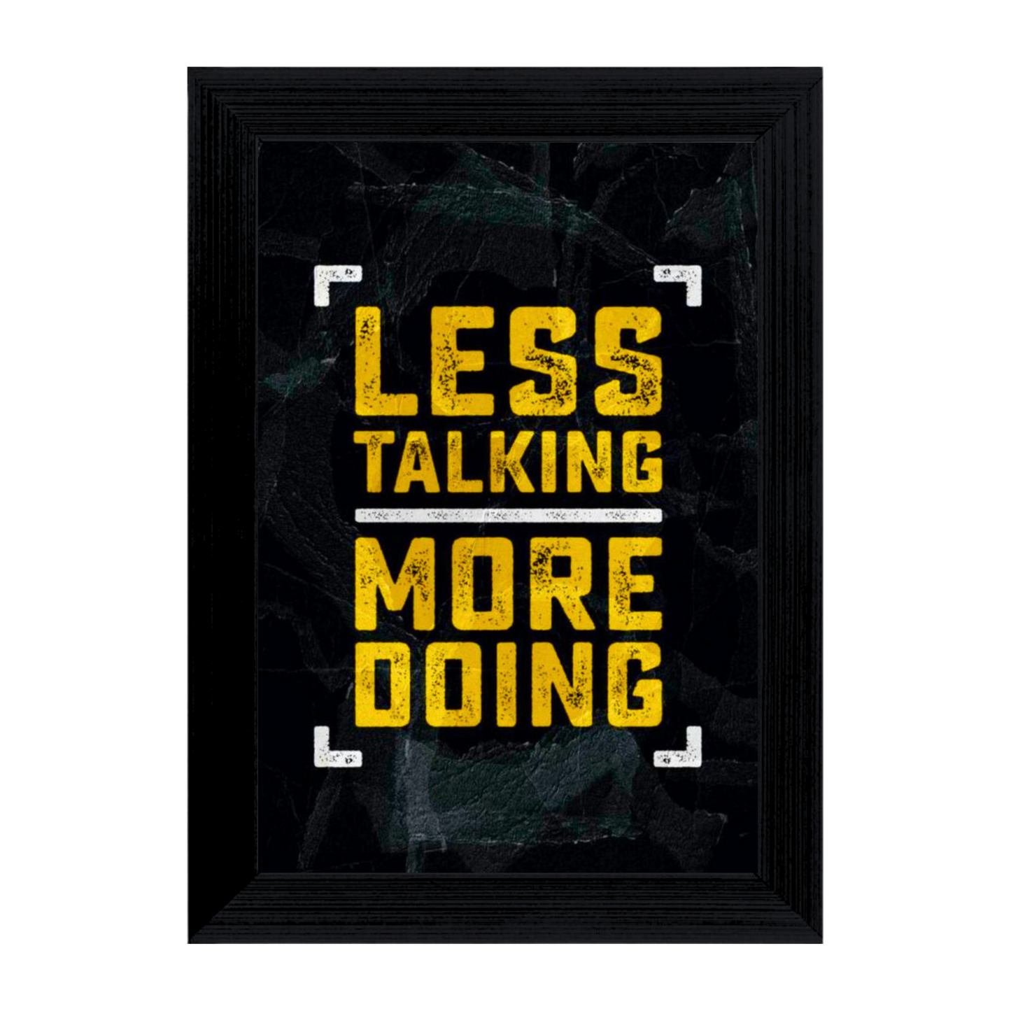 "Less Talking More Doing" 4x6 Inches Matte Finish Inspirational Quote Table Top Photo Frame