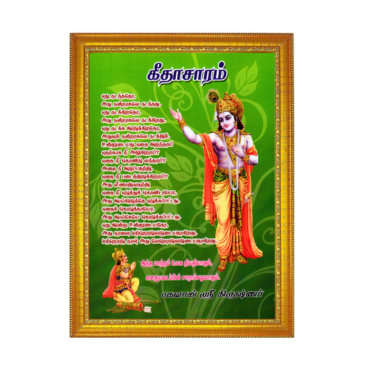 Lord Krishna's Gita Saaram 8x12 Inches Glassy Finish Photo Frame