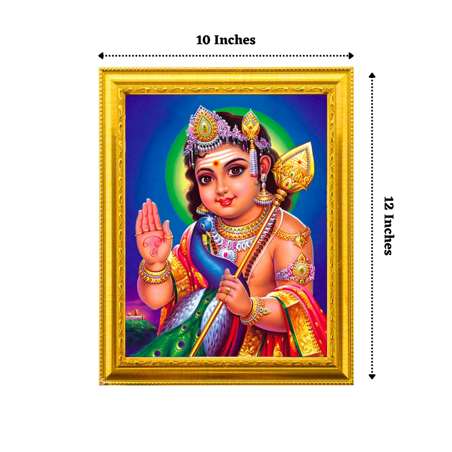 "Lord Murugan" 10x12 Inches Glassy Finish Photo Frame