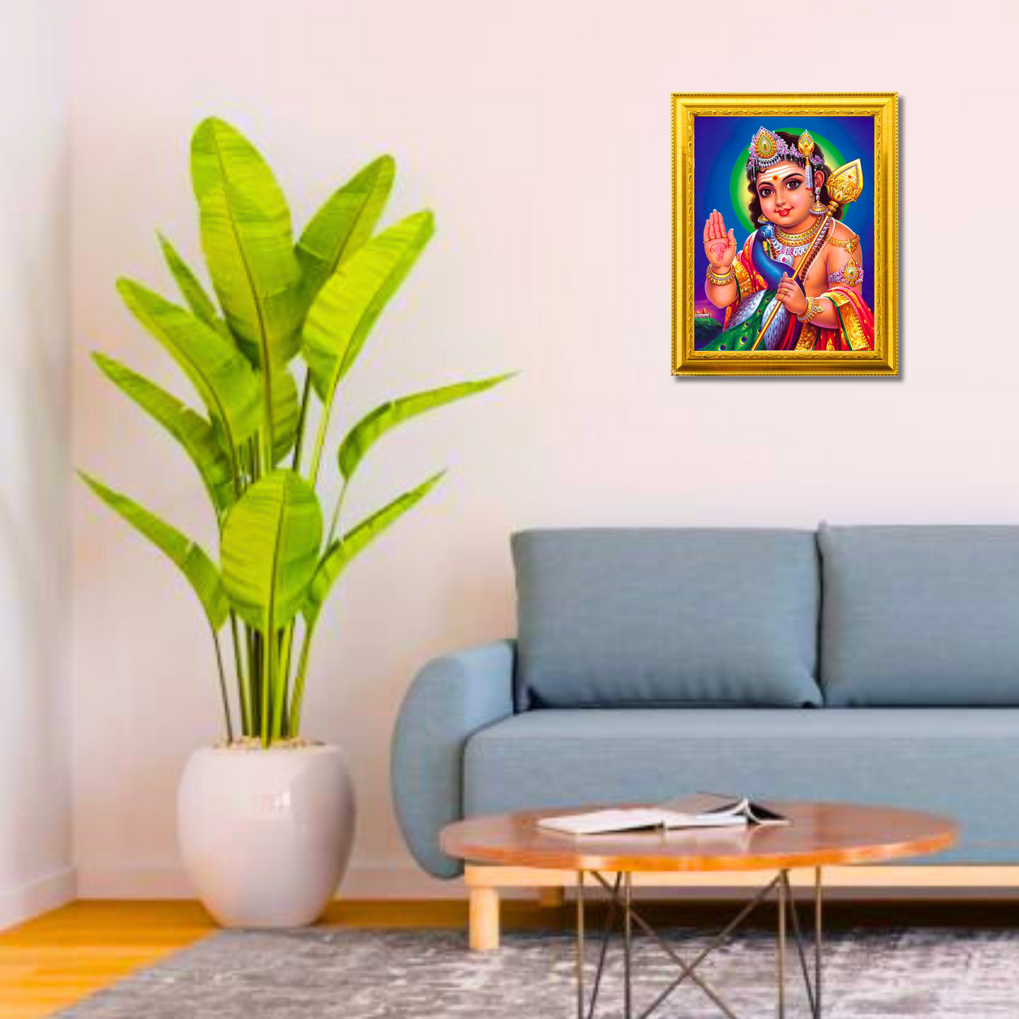 "Lord Murugan" 10x12 Inches Glassy Finish Photo Frame