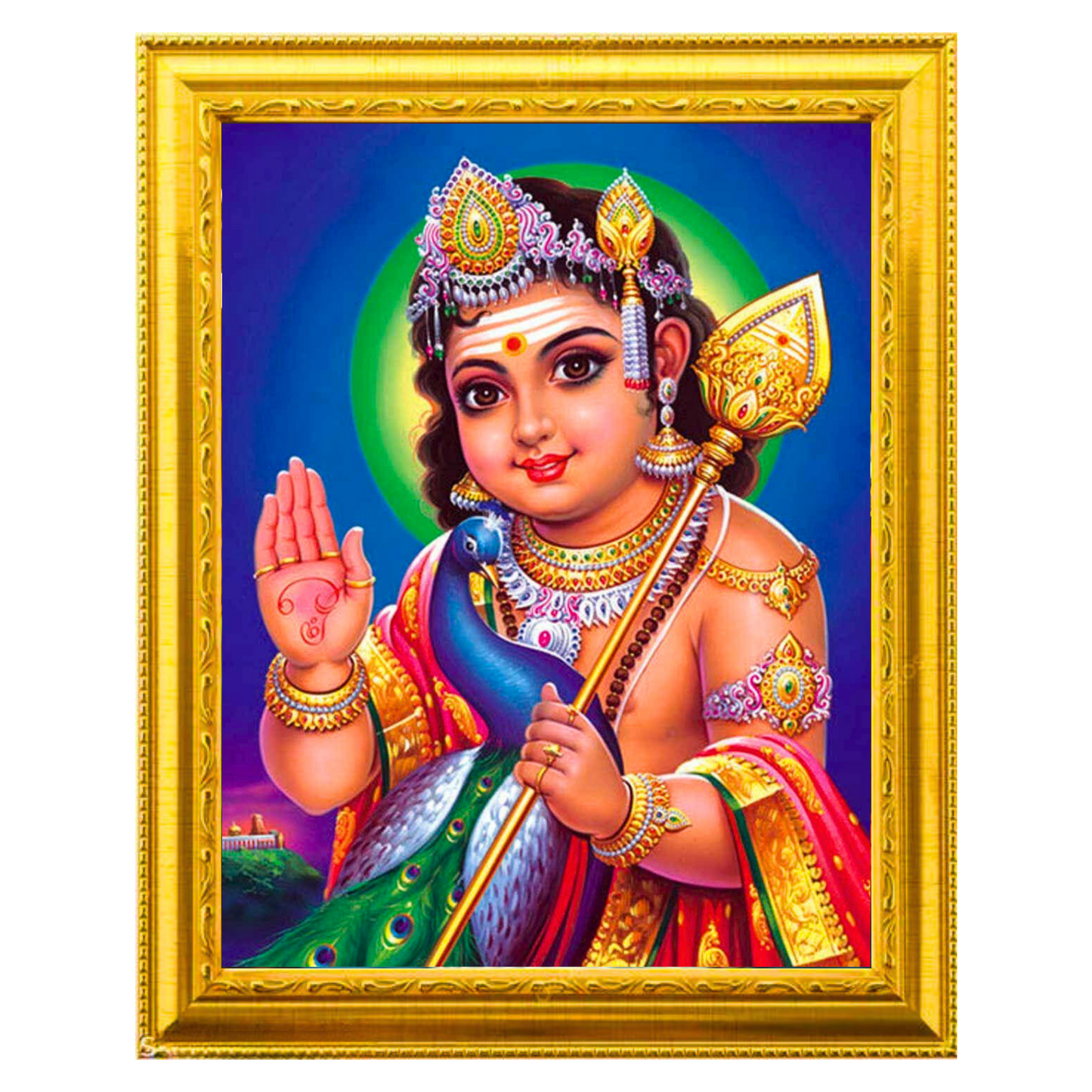 "Lord Murugan" 10x12 Inches Glassy Finish Photo Frame