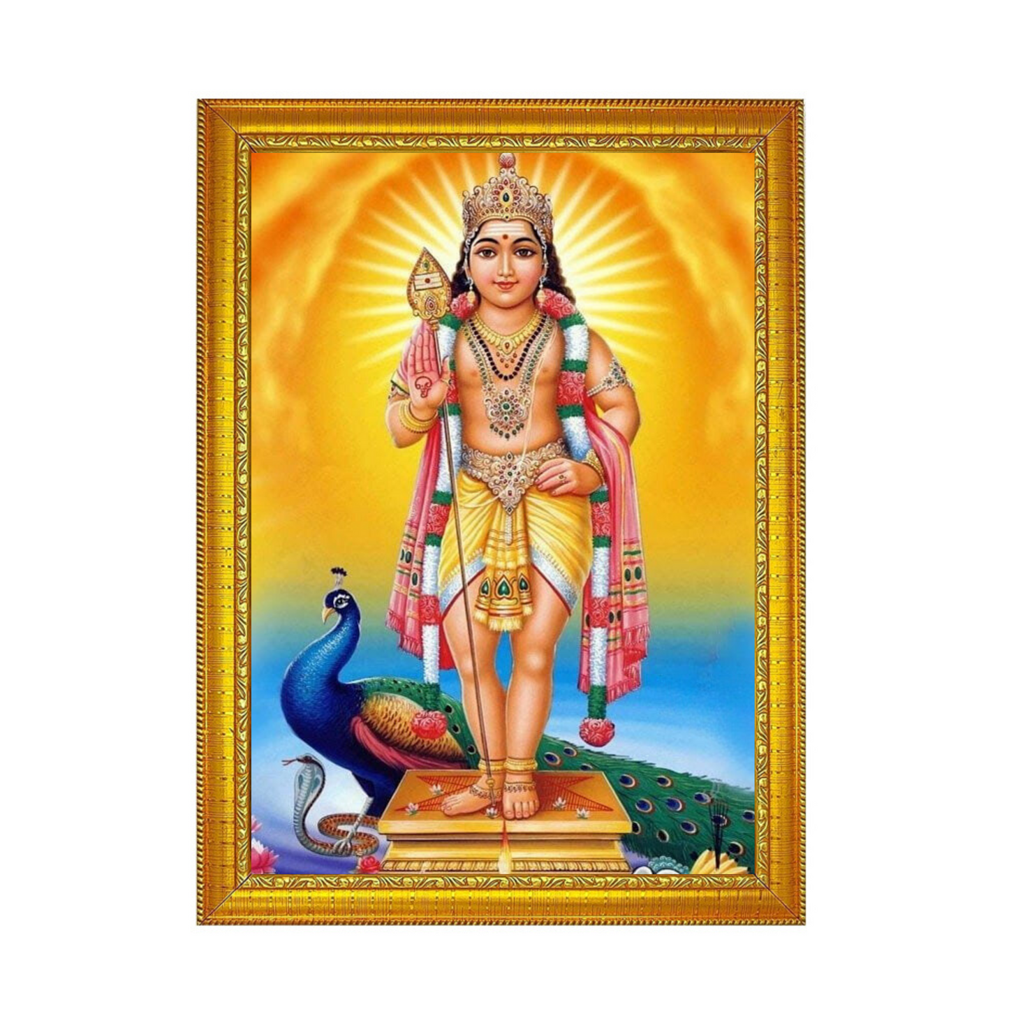 "Lord Murugan" 8X12 Inches Glassy Finish Photo Frame