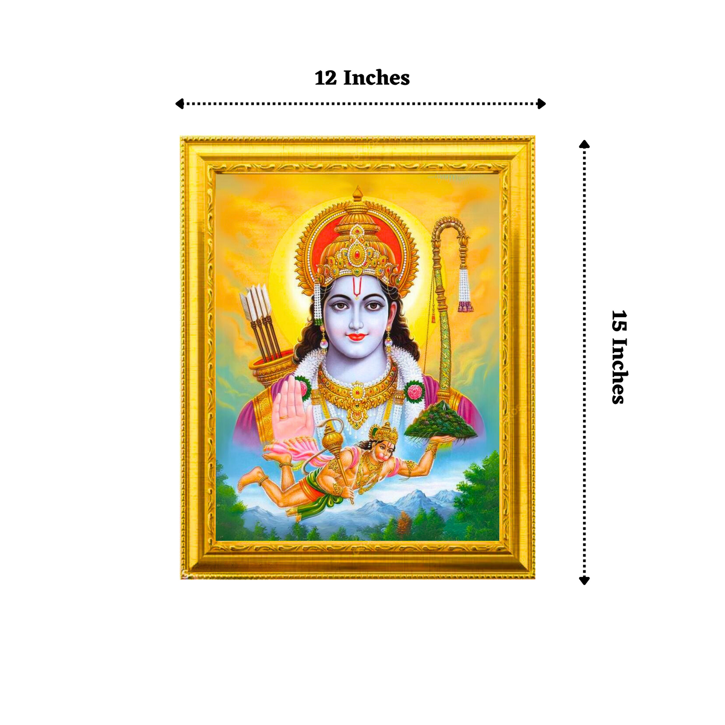 "Lord Shri Ram" 12x15 Inch Glassy Finish Photo Frame - Divine Decor for Your Home