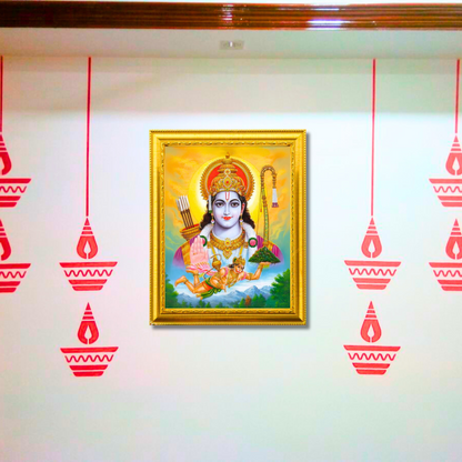 "Lord Shri Ram" 12x15 Inch Glassy Finish Photo Frame - Divine Decor for Your Home