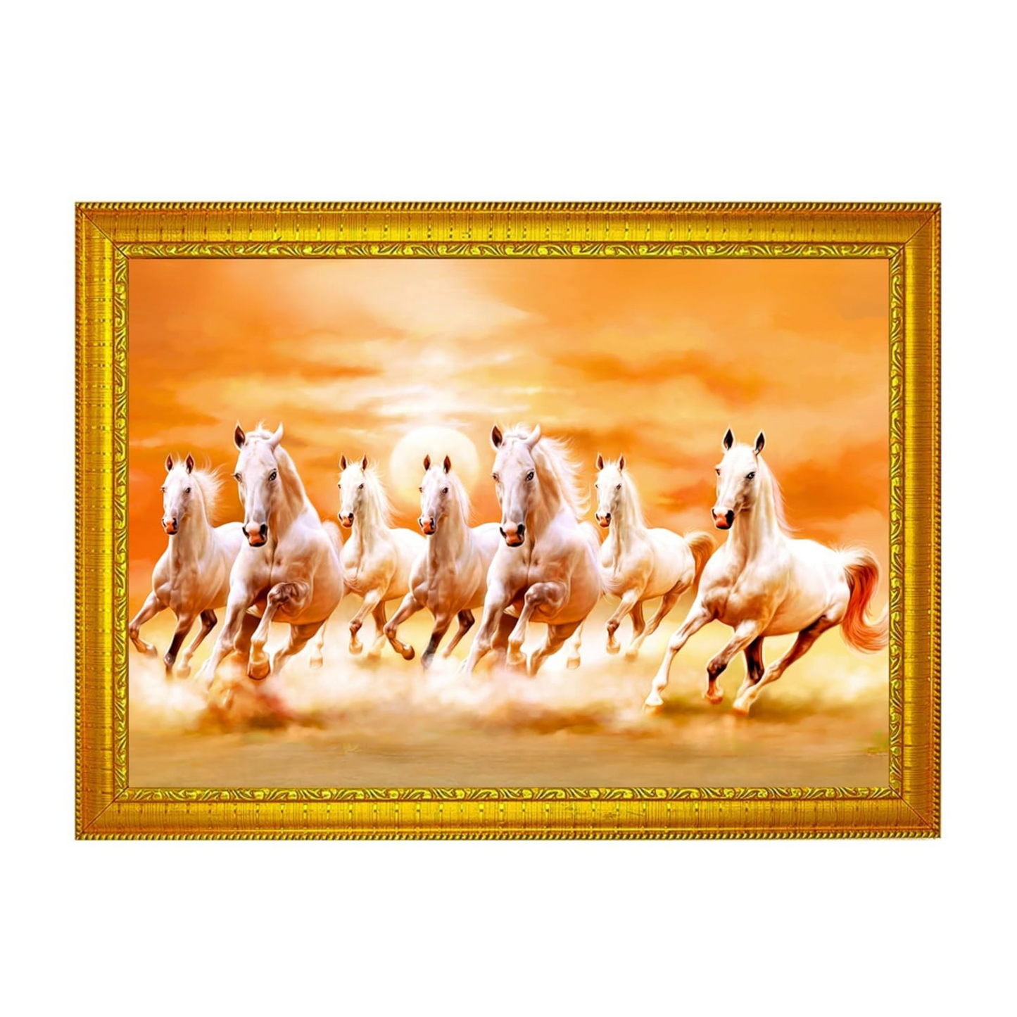 "Lucky Vastu Horses" 12x18 Glassy Finish Positive Energy Photo Frame