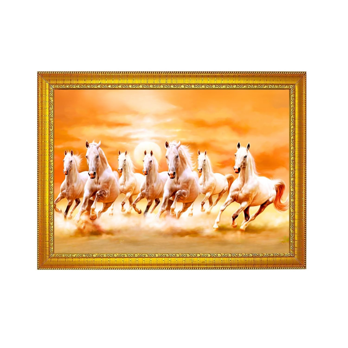 "Lucky Vastu Horses" 12x8 Glassy Finish Positive Energy Photo Frame