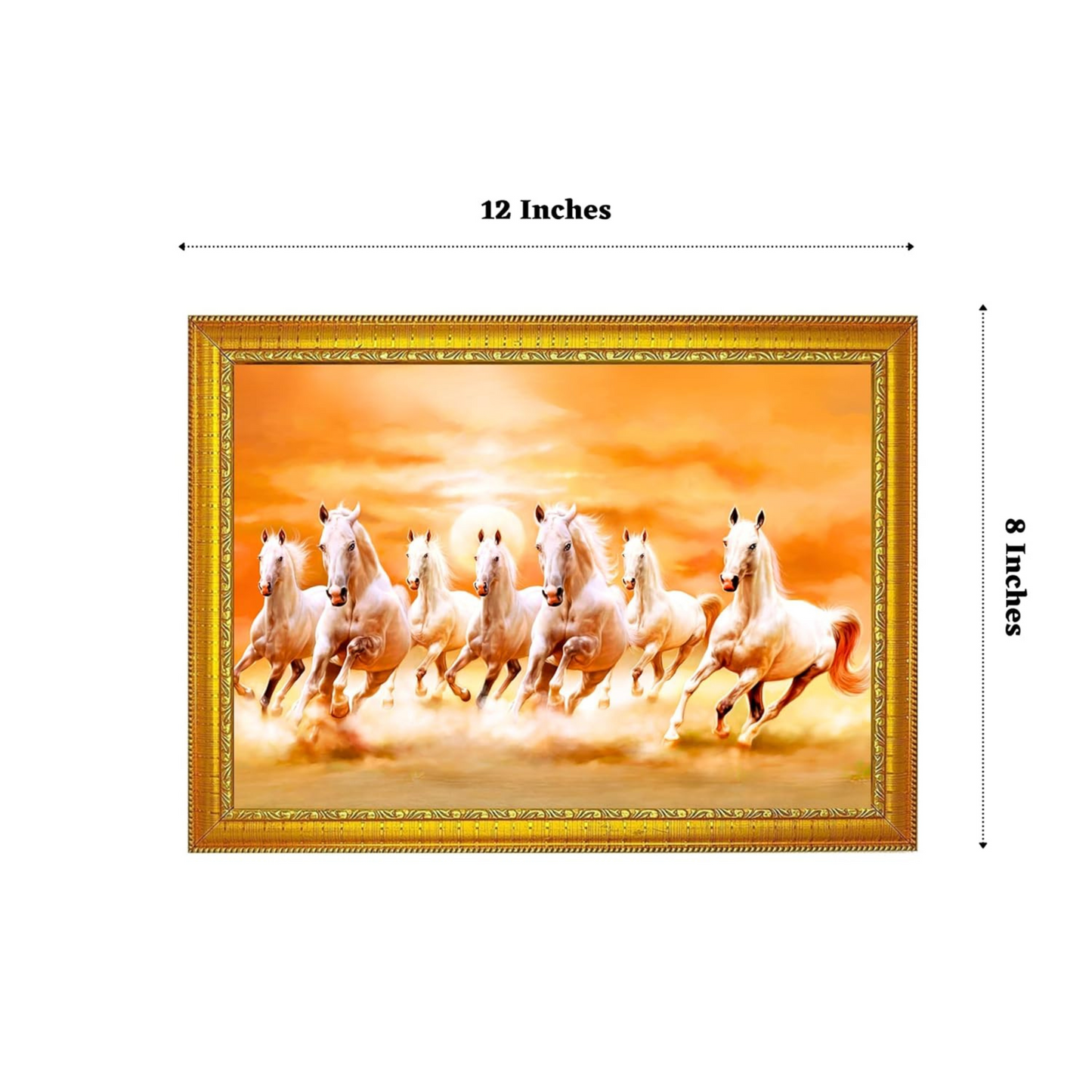 "Lucky Vastu Horses" 12x8 Glassy Finish Positive Energy Photo Frame